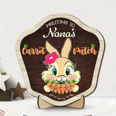 Personalized Gifts For Grandma Wood Sign Welcome To Nana's Carrot Patch