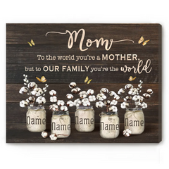 Mothers Day Personalized Gifts for Mom, Mom Poster with Kids Names, Gift for Mom From Daughter Birthday