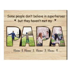 Personalized Gifts for Grandpa, Papa Gifts, Papa Photo Collage Print, Fathers Day Gifts For Papa