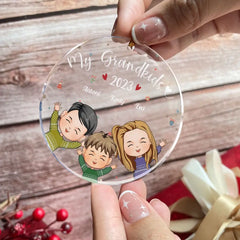 Grandkids 2023 - Personalized Circle Acrylic Ornament