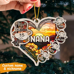 Suncatcher Nana Cute Personalized Acrylic Ornament Christmas Gift For Grandma