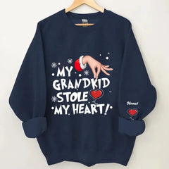 My grandkids Stole My Heart Grandma Personalized Christmas Sweatshirt