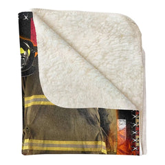 Firefighter Us Flag Armor And Name Custom Blanket Gift For Firefighter Fireman