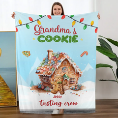 Grandma's Cookie Tasting Crew - Personalized Custom Blanket - Christmas Gift For Family Members