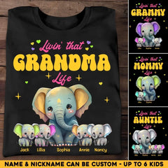 Personalized Livin That Grandma Life Elephant Color Print Clothing