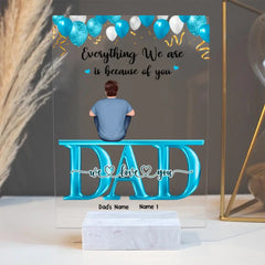 Best Dad Ever - Father,Children and Pet - Personalized Acrylic Plaque - Best Gift For Father