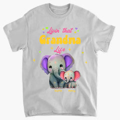 Personalized Livin That Grandma Life Elephant Color Print Clothing