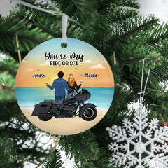 You're My Ride Or Die - Personalized Gifts Custom Motorcycle Ornament For Biker Couples, Motorcycle Lovers