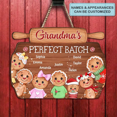 Grandma's Perfect Batch - Personalized Custom Door Sign - Christmas Gift For Grandma, Family Members