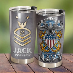 Personalized Military Retired Veteran Tumbler