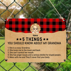 Personalized 5 Things You Should Know About Our Grandma Kids Names Metal Sign Printed