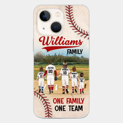 Custom Personalized Baseball Family Phone Case - Upto 3 Children - Gift Idea For Valentine's Day/Birthday/Anniversary/ Mother's Day Gift For Wife From Husband - One Family One Team - Case for iPhone/Samsung