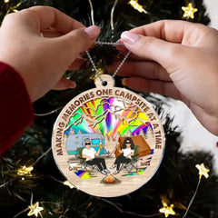 Suncatcher Acrylic Ornament - Gift Idea For Camping/Dog/Cat Lover - Upto 4 Pets - Making Memories One Campsite At A Time