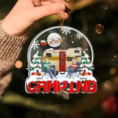 Rvs Christmas Camping Family - Personalized Acrylic Ornament, Ornament Gift For Camping Lover