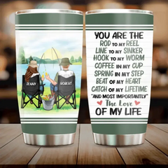 Custom Personalized Fishing Couple Tumbler - Gift Idea For Couple/Fishing Lovers - You Are The Rod To My Reel