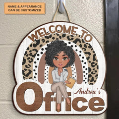 Personalized Custom Door Sign - Welcoming Gift For Office Staff, Colleague - Welcome To My Office Ver 3