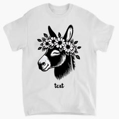 Cute Donkey Face with Floral Accents – Beautiful Clothing Gift