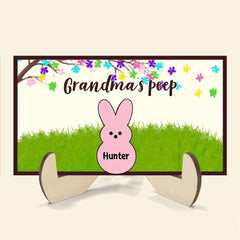 Grandma's Peeps - Personalized Custom 2-Layer Wooden Plaque - Easter Gift For Family Members, Grandma, Mom