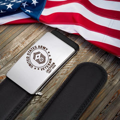 Personalized US Military Veteran Handmade Leather Belt-2