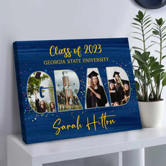 Grad Photo Collage Canvas Personalized, Grad Gift, Unique Graduation Gifts For Her For Him, Class Of 2024