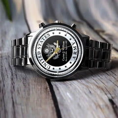 Personalized United States Army Logo Custom Name & Time Watch Printed