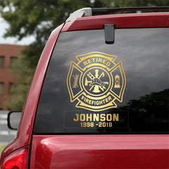 Personalized Firefighter Retired Decal Printed