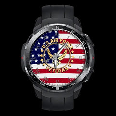 Personalized US Veteran/Soldier Black Stainless Steel Watch