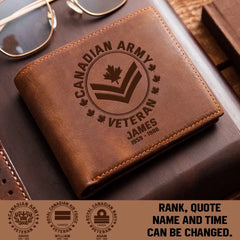 Personalized Canadian Armed Forces Leather Wallet(RFID BLOCKING)