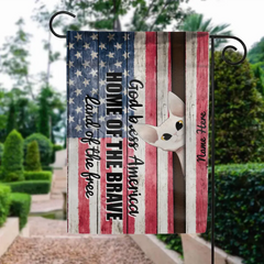 God Bless America - Personalized Cat Garden Flag