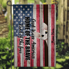 God Bless America - Personalized Cat Garden Flag