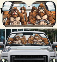 Bigfoot Family - Personalized Car Sun Shade