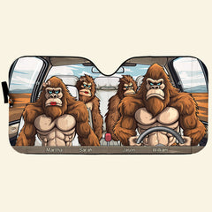 Bigfoot Family - Personalized Car Sun Shade