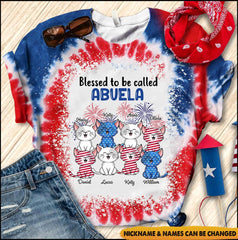 USA July 4th Grandma Mom Kittens Custom Nickname Names Independence Day Gift Cat Lovers 3d Tshirt