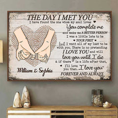 Love You Forever And Always - Gift For Couples, Husband Wife, Personalized Horizontal Poster