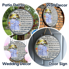 Personalized Beach Old Couple When We Get Custom Wood Circle Sign