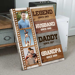 Legend Husband Daddy Grandpa Photo Print, Father’s Day Gifts For New Grandpa, Personalized Daddy Grandpa Gifts（No frame）