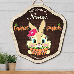 Personalized Gifts For Grandma Wood Sign Welcome To Nana's Carrot Patch