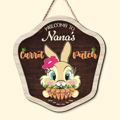 Personalized Gifts For Grandma Wood Sign Welcome To Nana's Carrot Patch