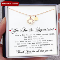 Apple Necklace Personalized Teacher Appreciation Gifts