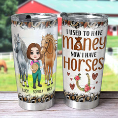 I Used To Have Money, Personalized Tumbler, Gift For Horse Lover