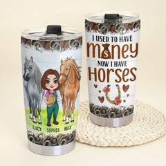 I Used To Have Money, Personalized Tumbler, Gift For Horse Lover