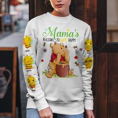 Grandma's Reasons To Bee Happy-Personalized Shirt-Gift For Grandma/ Gift For Mom