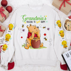 Grandma's Reasons To Bee Happy-Personalized Shirt-Gift For Grandma/ Gift For Mom