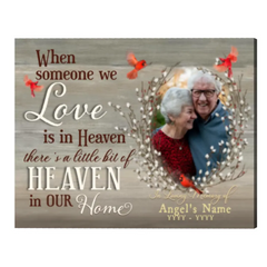 Custom Memorial Photo Gifts, Sympathy Gift Ideas, There’s a Little Bit Of Heaven in Our Home