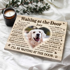 Waiting At The Door Dog Poem Posters, Custom Pet Loss Memorial Gifts, Dog Sympathy Gifts