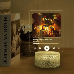 Custom Photo , Song 3D LED Night Lamp for Music Lovers, Valentine Gift, Anniversary Gifts For Her Him