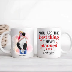 You Are The Best Thing I Never Planned Mug Selfie Hugging Custom Mugs Gift For Him Her