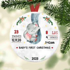 Elephant Baby First Christmas Ornament