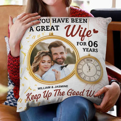 Custom Photo Keep Up The Good Work - Gift For Couples - Personalized Pillow