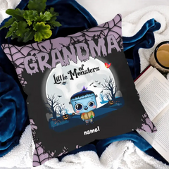 Grandma Of Little Monsters -  Custom  Pillow - Halloween Gift For Grandma, Mom